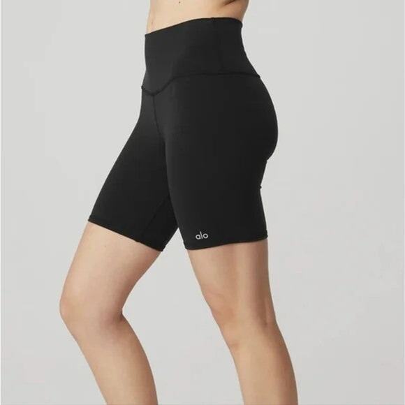 Alo Yoga High Waist Biker Short Black – S - Picture 2 of 6
